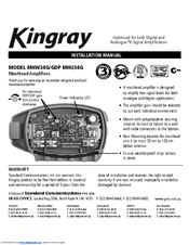 Kingray MHW34G Installation Manual