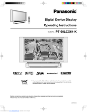 Panasonic PT-60LCX64-K Operating Instructions Manual