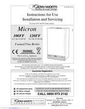 Glow-worm Micron 100FF Instructions For Use Manual