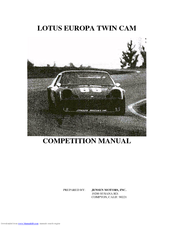 Lotus Europa Twin Cam Owner's Manual