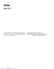 Kaito KA1121 User Manual