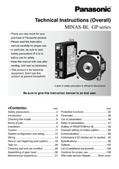 Panasonic MINAS-BL GP series Instructions Manual