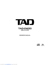 TAD D600 Owner's Manual