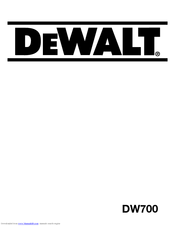 DeWalt DW700 Operator's Manual