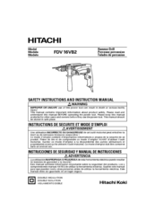 Hitachi FDV 16VB2 Safety & Instruction Manual