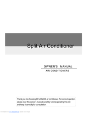 Delonghi Split Air Conditioner Owner's Manual
