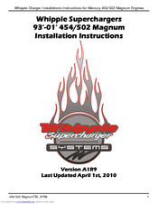 Mercury 454 Magnum MPI Tournament Ski Installation Instructions Manual