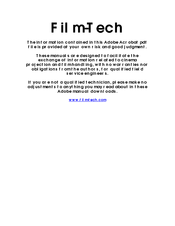 Film-Tech SA10 Installation Manual