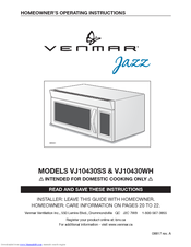 Venmar Jazz VJ10430WH Homeowner's Operating Instructions