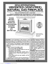 Desa CSGF28NV Owner's Operation And Installation Manual