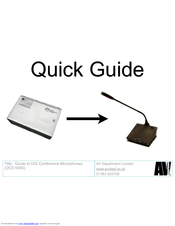 AV Department DIS 6000 Quick Manual