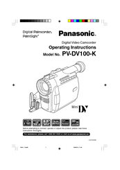 Panasonic Digital Palmcorder PalmSight PV-DV100-K Operating Instructions Manual