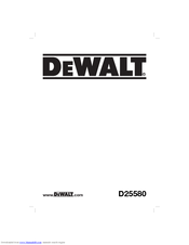 DeWalt D25580 Operator's Manual