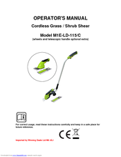 Kingxxel Tools Co M1E-LD-115 Operator's Manual