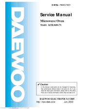 Daewoo KOR-868G7S Service Manual
