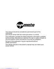 SPmoto Motorcycle User Manual