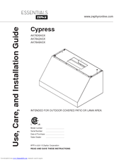 Zephyr Cypress AK7842ASX Use And Installation Manual