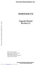 Freescale Semiconductor DSPD56362EVM Upgrade Manual