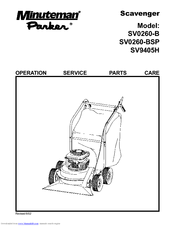 Minuteman Parker SV9405H Operation Service Parts Care