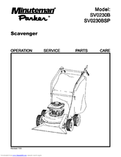 Minuteman SV0230B Operation Service Parts Care