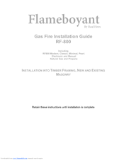 Real Fires Flameboyant RF800EP Installation Manual