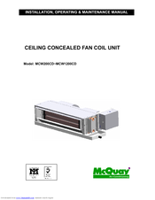 McQuay MCW200CD Installation And Operating Manual