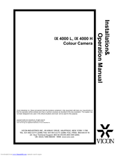 Vicon IX 4000 H Installation & Operation Manual