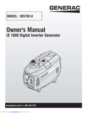 Generac Power Systems 005792-0 Owner's Manual