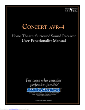 AudioControl Concert AVR-4 User Functionality Manual