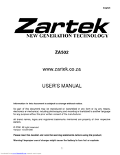 Zartek ZA502 User Manual