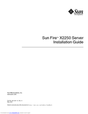Sun Microsystems Sun Fire X2250 Installation Manual