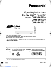 Panasonic Diga DMR-BCT820 Operating Instructions Manual