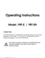 Heatmiser PRT-E Operating Instructions Manual