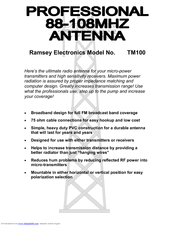 Ramsey Electronics TM100 Instruction Manual