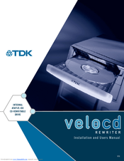 TDK veloCD ReWRITER Installation And User Manual