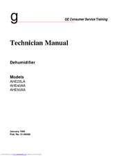 GE AHE25LAA1 Technician Manual