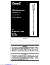 Coleman INSTASTART 3150 Instructions For Use Manual