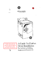 GE Clothes Dryer Installation Manual