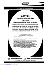 Metra Electronics AHDT-01 Installation Instructions Manual