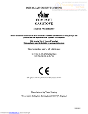 Valor 550 Installation Instructions Manual