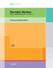 Grass Valley Sonata Series Planning And Installation Manual