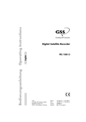 GSS PRS 1080 CI Operating Instructions Manual