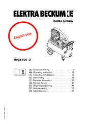 Elektra Beckum Mega 600 D Operating Instructions Manual