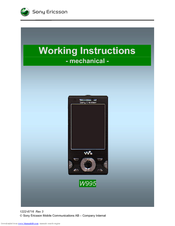 Sony Ericsson STICK MICRO W995 Working Instruction, Mechanical