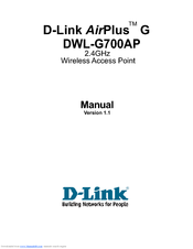 D-Link DWL-G700AP - AirPlus G Access Point Manual