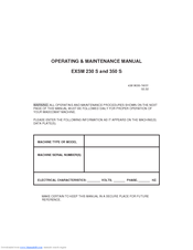 Wascomat EXSM 350 S Operating & Maintenance Manual