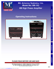 M2 Antenna Systems 6M-1K2 Operating Instructions Manual