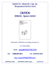 Omron C200H-TV10 Operation Manual