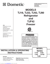 Dometic TJ18 Series Installation & Operating Instructions Manual