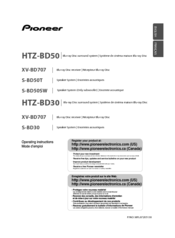 Pioneer HTZ-BD50 Operating Instructions Manual